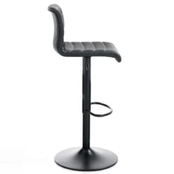 Garbo black sgabello bar in pelle sintetica effetto invecchiato colore nero regolabile in altezza h86/106 l40 p48 cm