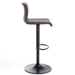 Garbo brown sgabello da bar in pelle sintetica marrone e acciaio nero cm h86/106 l40 p48