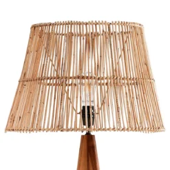 Gauri lampada da terra in teak e rattan d52xh168 cm