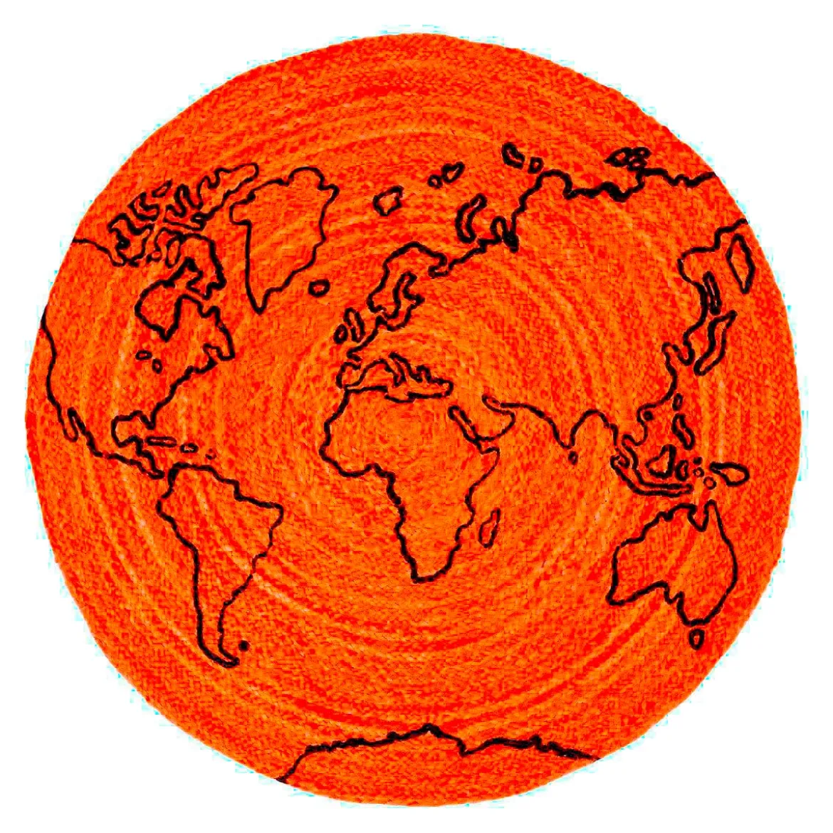 Geo tappeto in juta colore naturale d. 120 h 05 cm