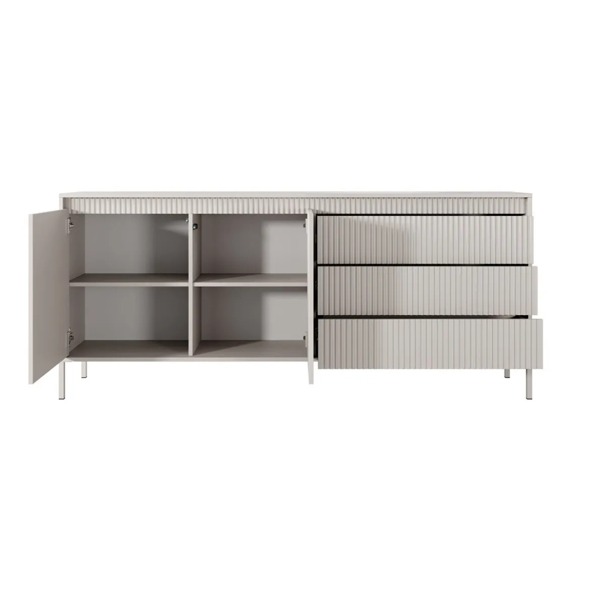 Gharbo beige madia 2 ante 3 cassetti colore beige opaco dogato cm h814 l1871 p395