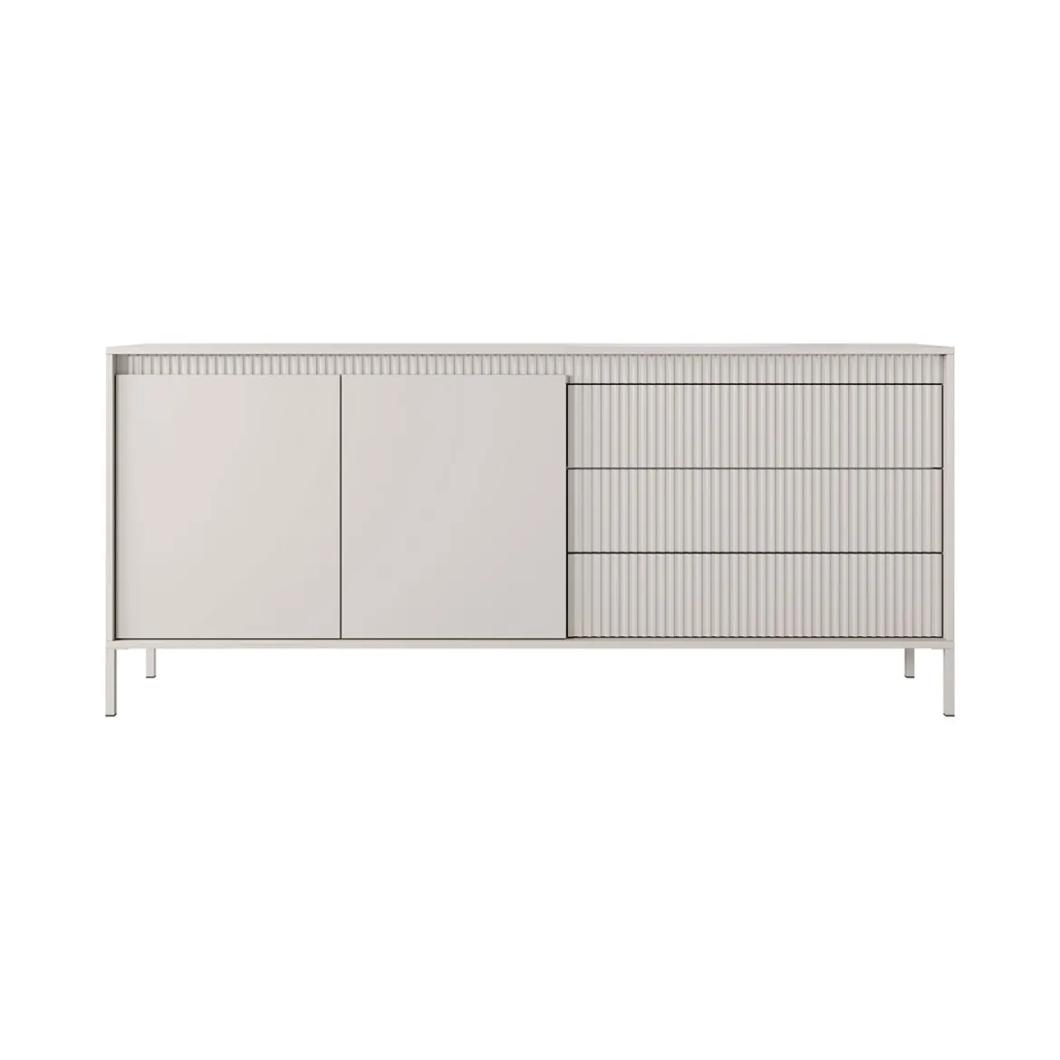 Gharbo beige madia 2 ante 3 cassetti colore beige opaco dogato cm h814 l1871 p395