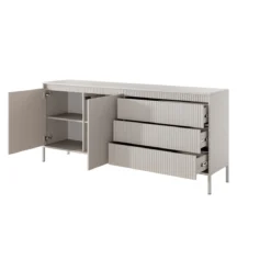 Gharbo beige madia 2 ante 3 cassetti colore beige opaco dogato cm h814 l1871 p395