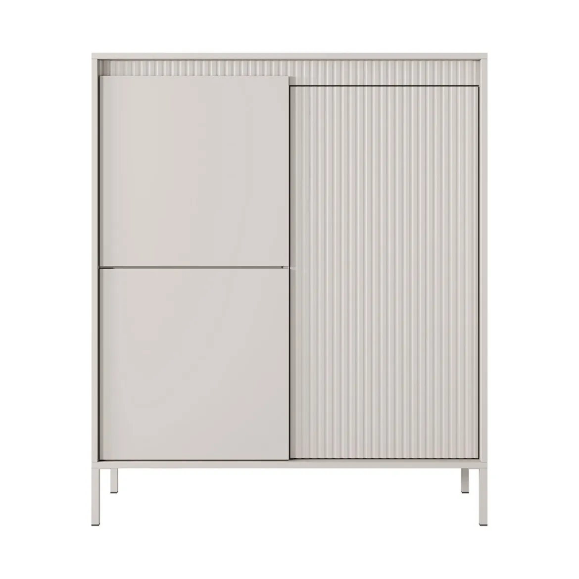 Gharbo beige mobile alto 3 ante colore beige opaco dogato cm h1234 l1035 p395