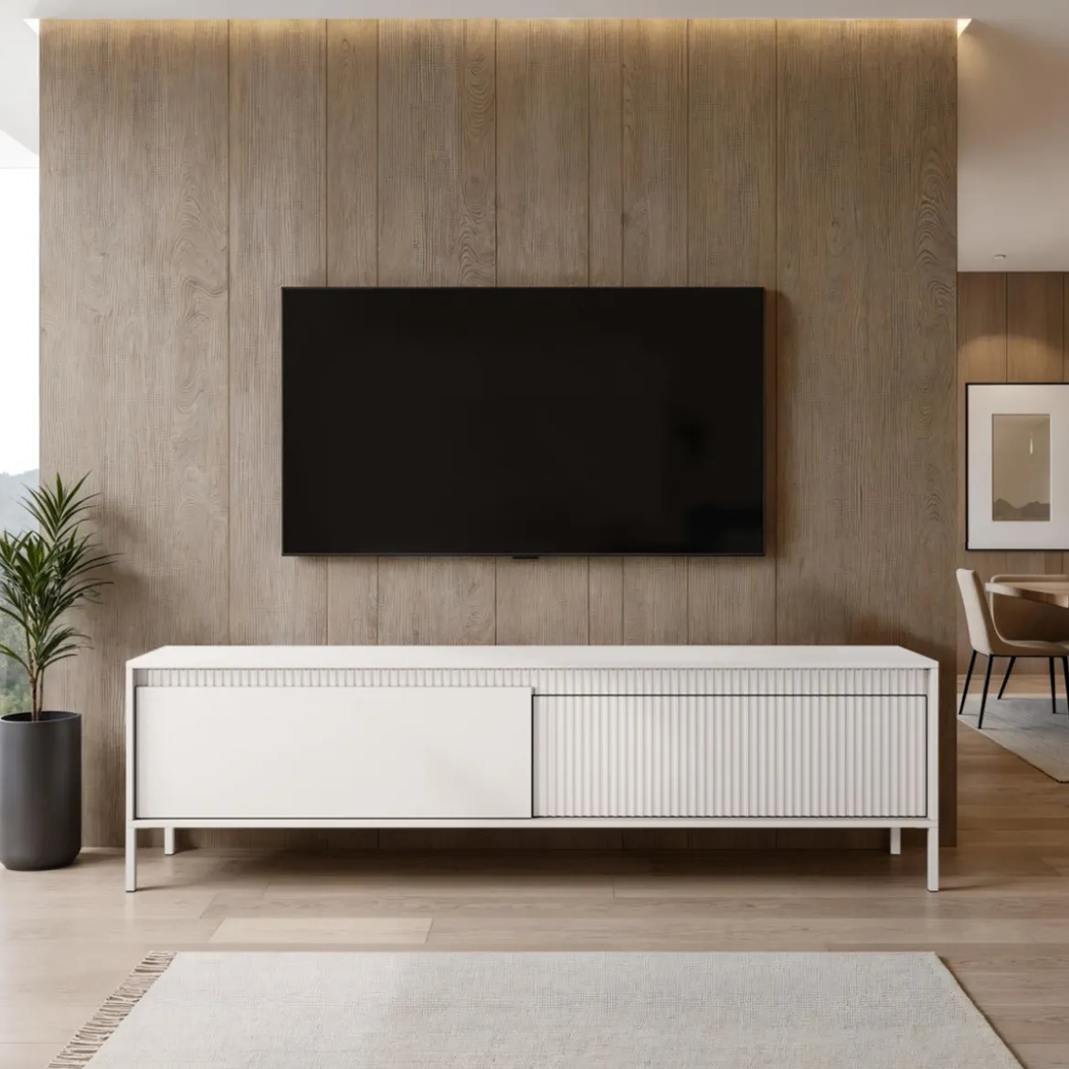 Gharbo beige porta tv colore beige opaco dogato 2 ante ribalta cm h534 l1871 p.395