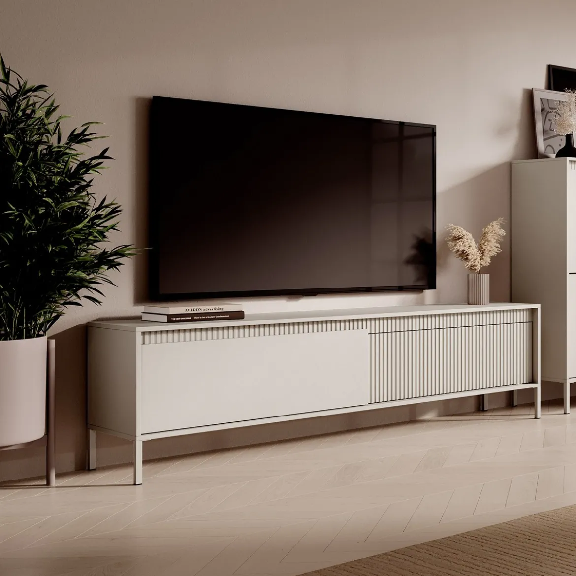 Gharbo beige porta tv colore beige opaco dogato 2 ante ribalta cm h534 l1871 p.395