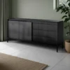 Gharbo black madia 2 ante 3 cassetti colore nero opaco dogato cm h814 l1871 p395