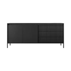 Gharbo black madia 2 ante 3 cassetti colore nero opaco dogato cm h814 l1871 p395