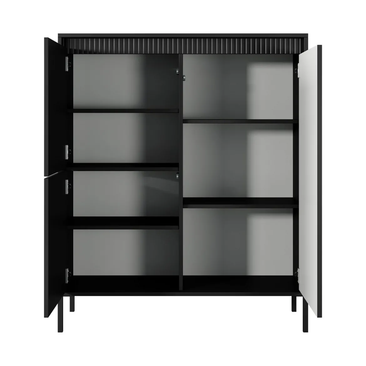 Gharbo black mobile alto 3 ante colore nero opaco dogato cm h1234 l1035 p395