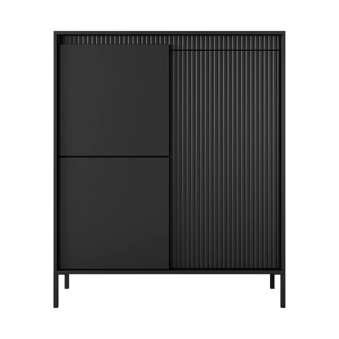 Gharbo black mobile alto 3 ante colore nero opaco dogato cm h1234 l1035 p395