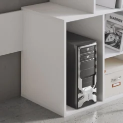 Ghea Scrivania / Libreria finitura Larice Bianco, 158 x 39.5 x h 135 cm