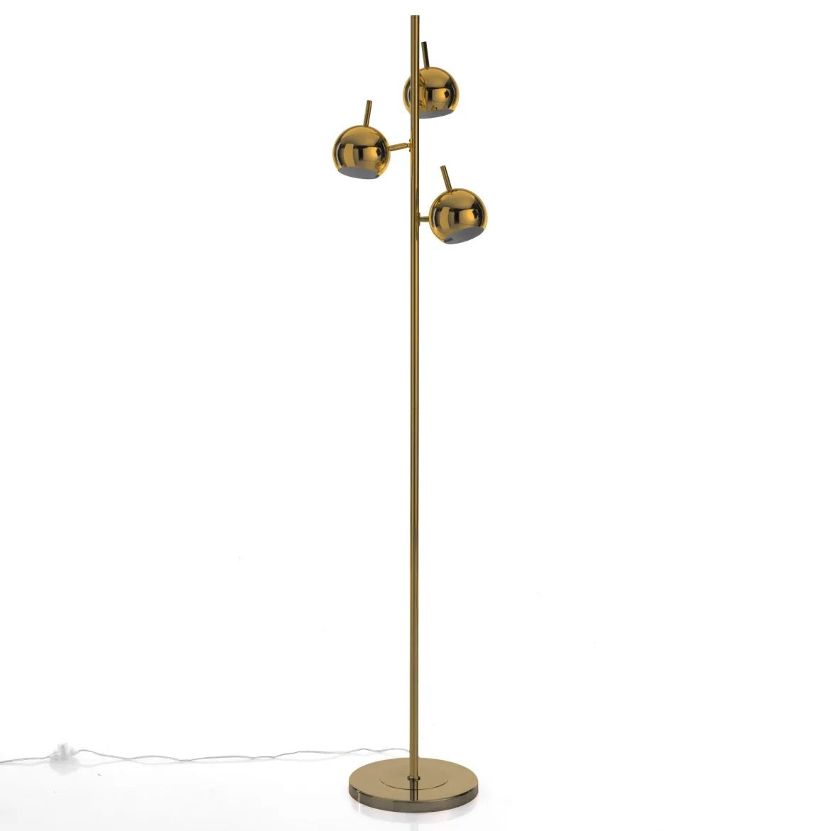 Globe brass lampada da terra in acciaio finitura ottone cm d27 h165