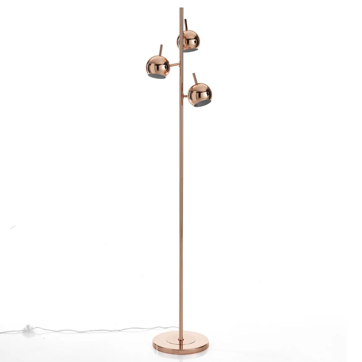 Globe copper lampada da terra in metallo finitura rame lucido d27 h165 cm