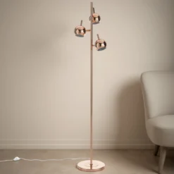 Globe copper lampada da terra in metallo finitura rame lucido d27 h165 cm