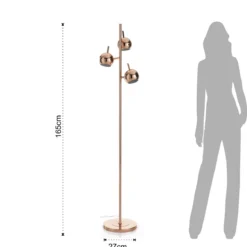 Globe copper lampada da terra in metallo finitura rame lucido d27 h165 cm