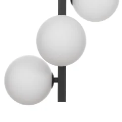 Grapes lampadario in acciaio nero opaco 7 sfere vetro bianco opaco 30x30xh75 cm