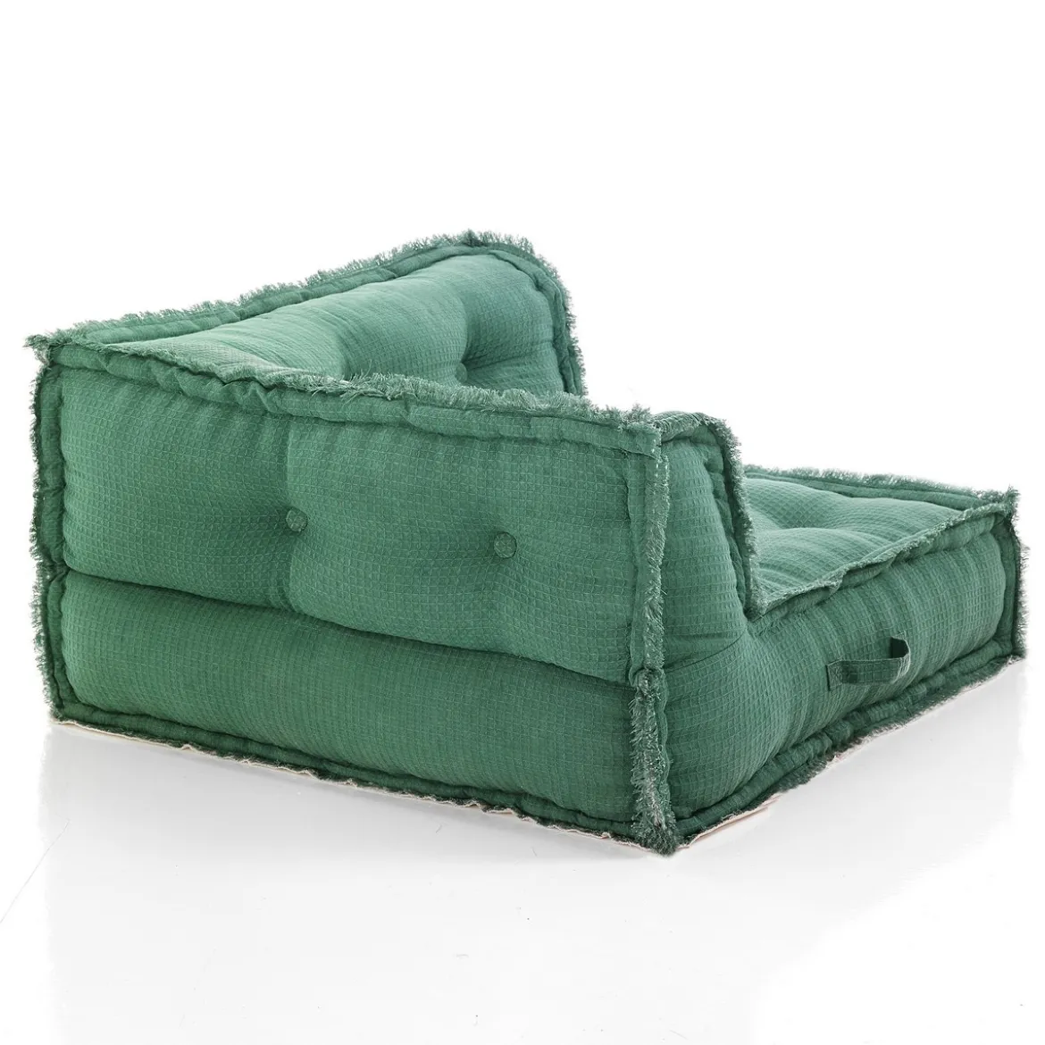 Green elemento angolare rivestimento cotone nido d'ape verde dimensioni l80 p80 h40 cm