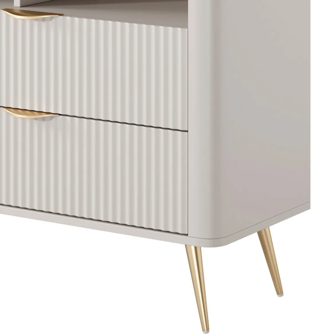 Gretha beige libreria colore beige opaco 2 cassetti h1938 l882 p38