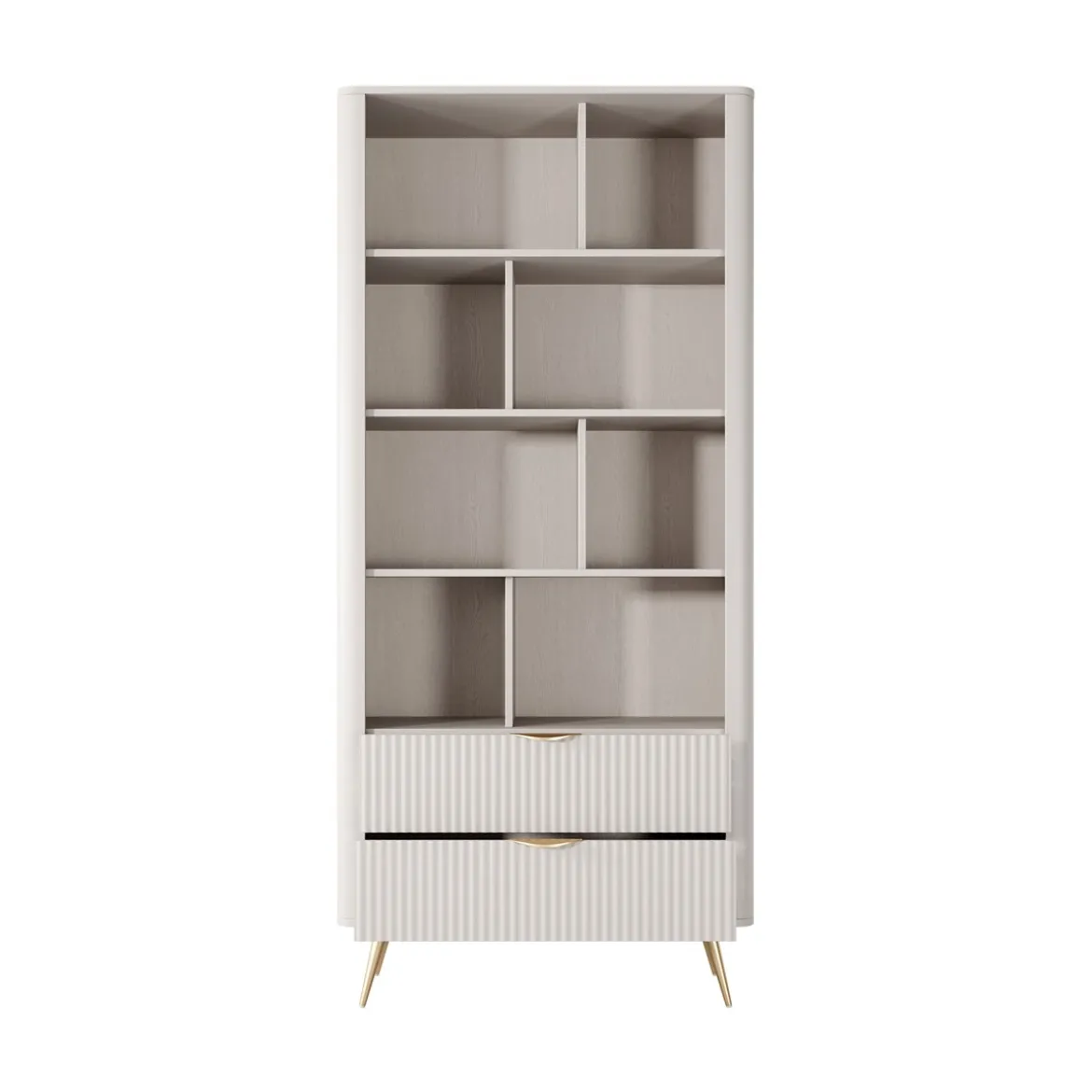 Gretha beige libreria colore beige opaco 2 cassetti h1938 l882 p38