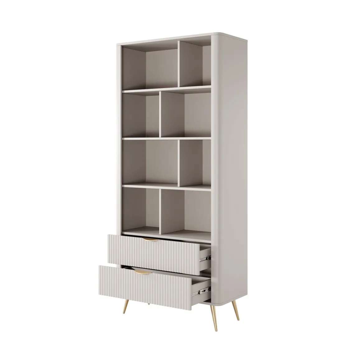 Gretha beige libreria colore beige opaco 2 cassetti h1938 l882 p38