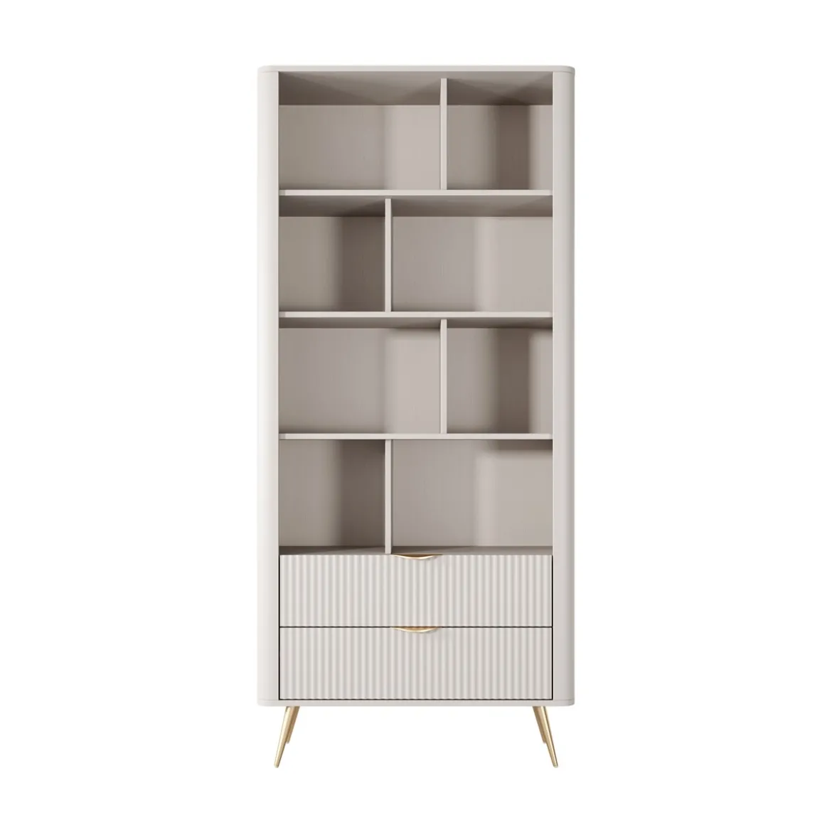 Gretha beige libreria colore beige opaco 2 cassetti h1938 l882 p38