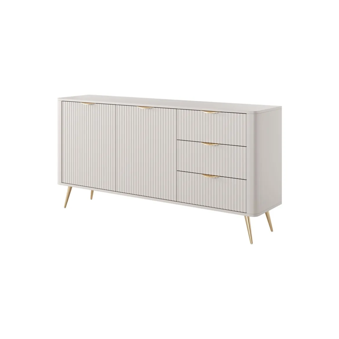 Gretha beige madia 2 ante 3 cassetti colore beige opaco h812 l1632 p38