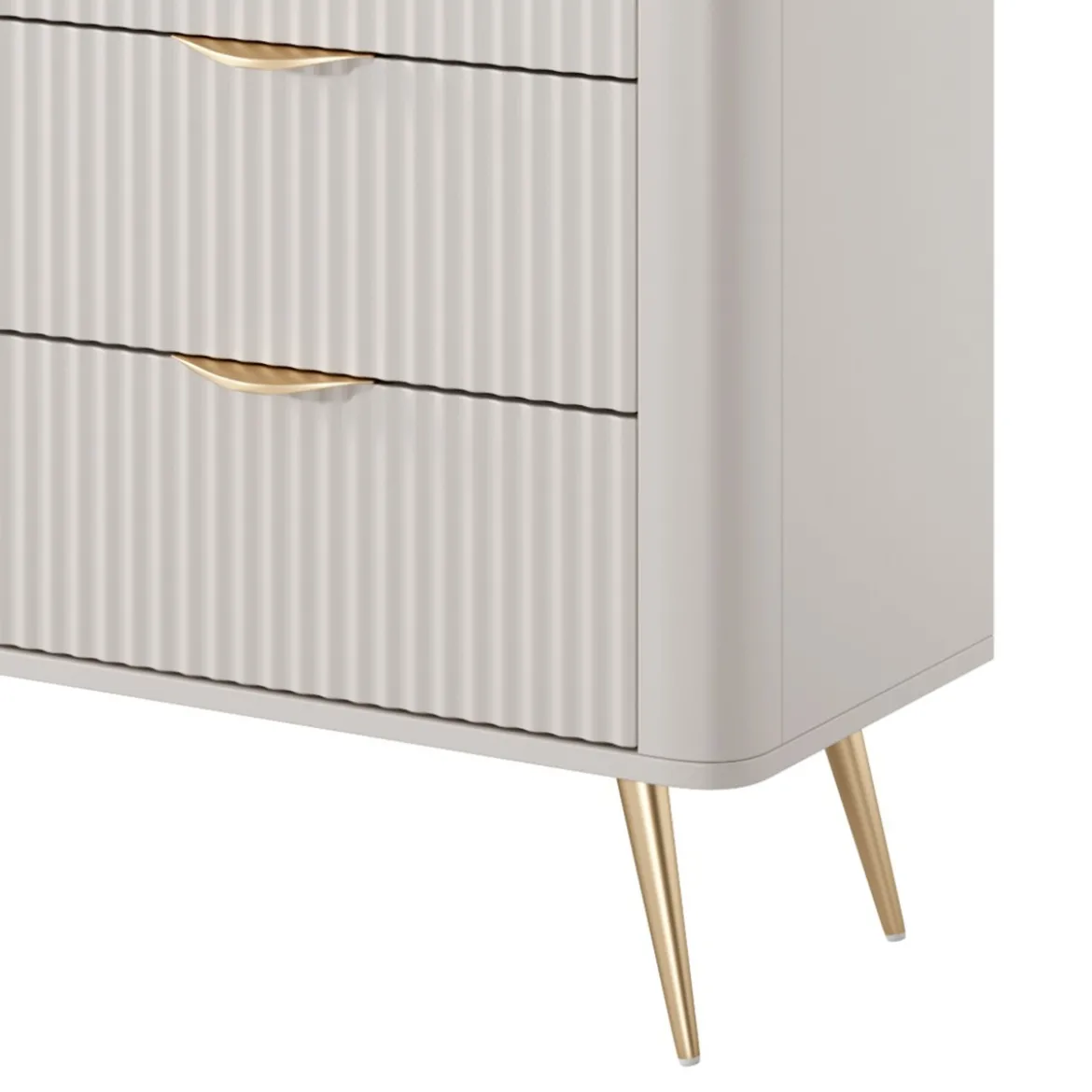 Gretha beige madia 2 ante 3 cassetti colore beige opaco h812 l1632 p38