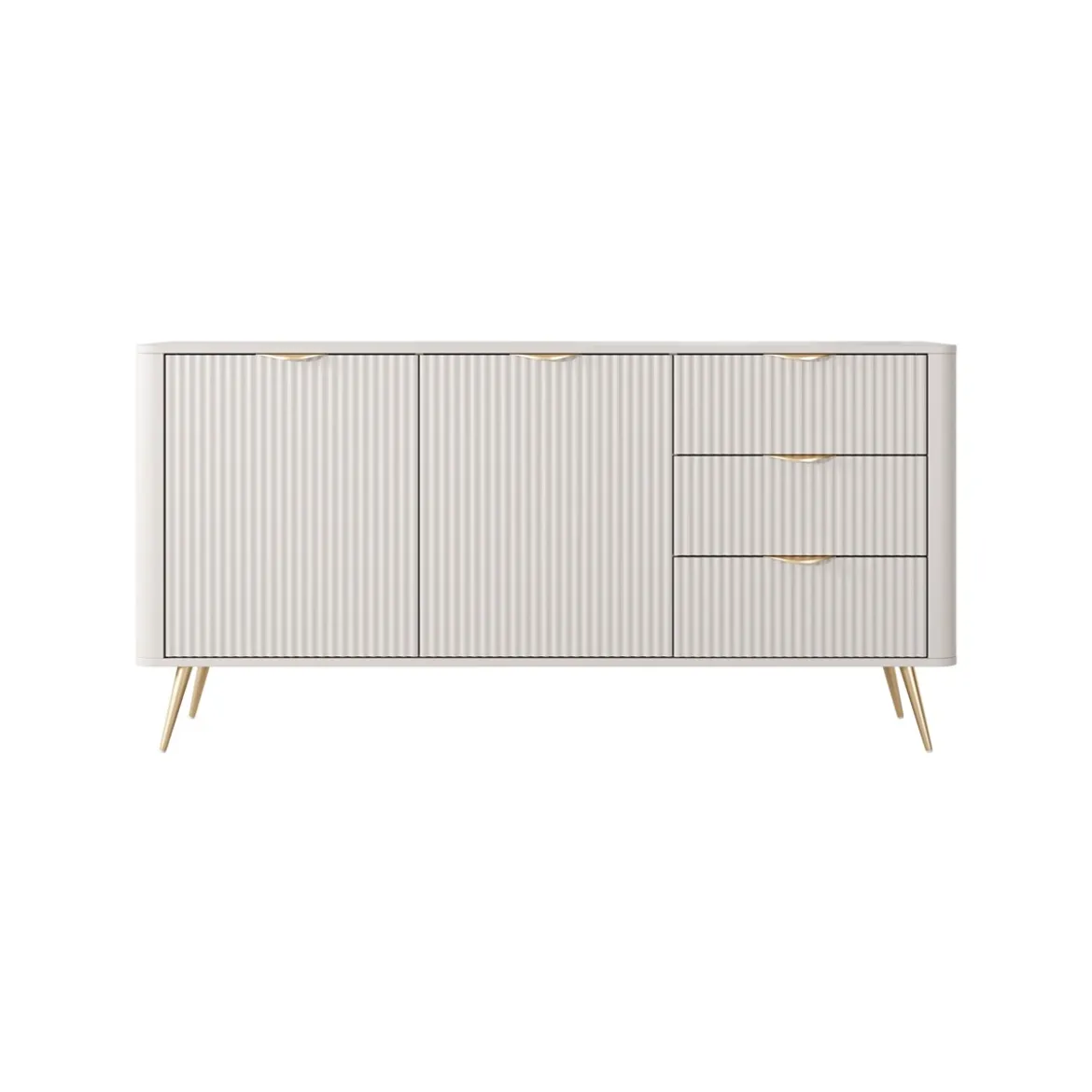 Gretha beige madia 2 ante 3 cassetti colore beige opaco h812 l1632 p38