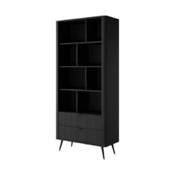 Gretha black libreria colore nero opaco 2 cassetti h1938 l882 p38