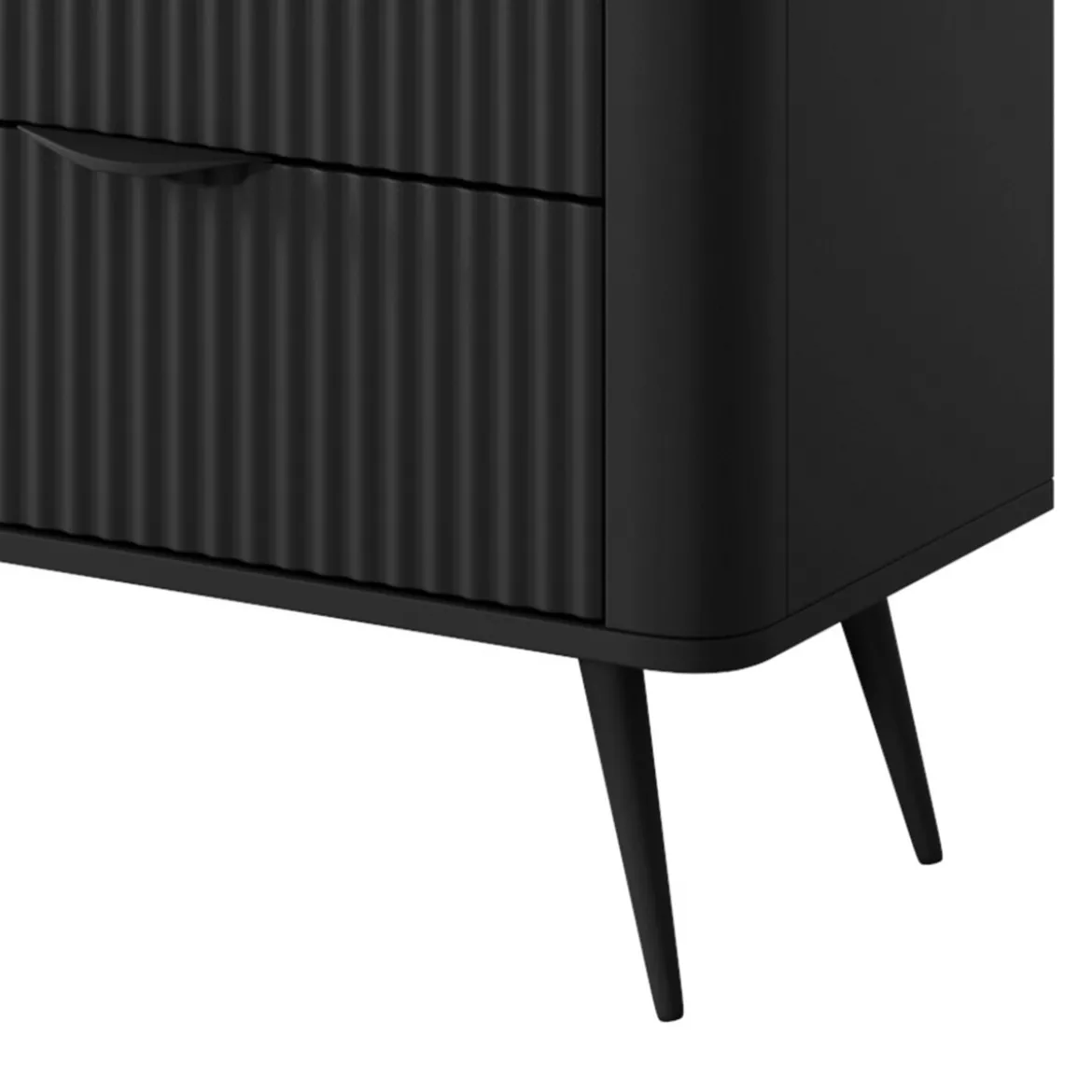 Gretha black madia 2 ante 3 cassetti colore nero opaco h812 l1632 p38