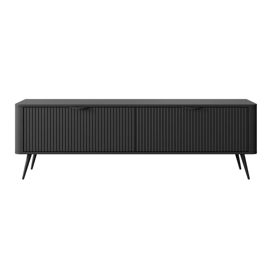 Gretha black porta tv colore nero opaco 2 ante a ribalta h512 l1632 p38