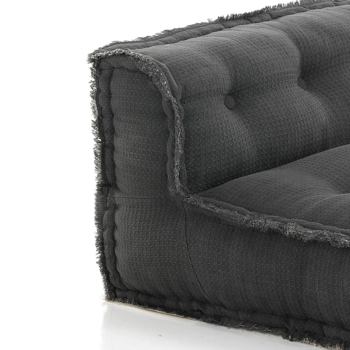Grey elemento angolare rivestimento cotone nido d'ape grigio dimensioni l80 p80 h40 cm