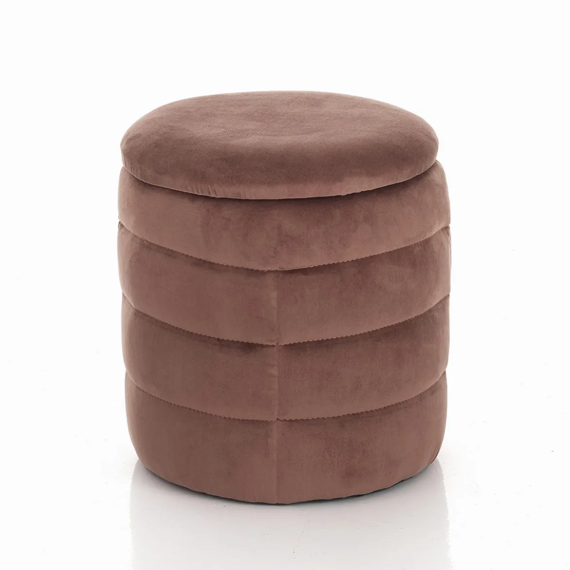 Gum powder pink pouf imbottito contenitore in microfibra effetto velluto rosa cipria d35xh40 cm
