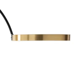 Halo gold lampada da terra led dimmerabile ad arco in metallo nero opaco e marmo nero con telecomando h210x225 cm