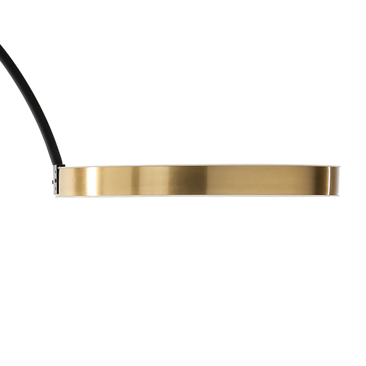 Halo gold lampada da terra led dimmerabile ad arco in metallo nero opaco e marmo nero con telecomando h210x225 cm