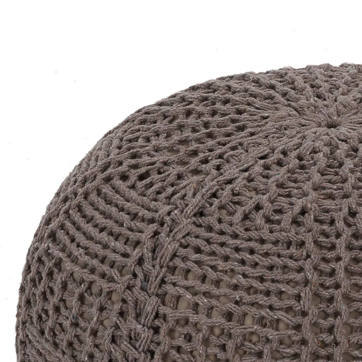 Handy grey pouf 100% cotone grigio / tortora d43xh32 cm