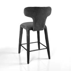 Herd Antracite Home sgabello imbottito tessuto antracite effetto melange completamente rivestito h94 l48 p55 seduta h65