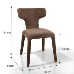 Herd Brown sedia Imbottita tessuto marrone effetto melange completamente rivestita h81 l50 p60