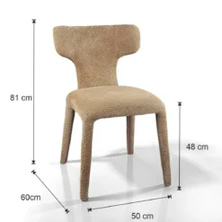 Herd Sabbia sedia Imbottita tessuto sabbia effetto melange completamente rivestita h81 l50 p60