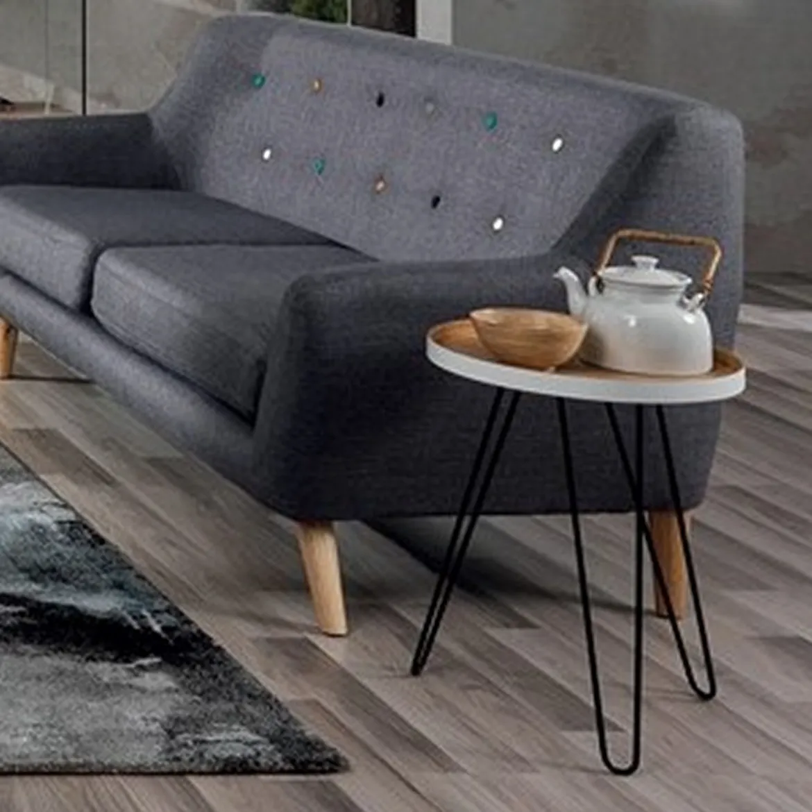 Hijo tavolino in legno di bamboo d40 h53 cm