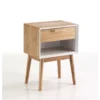 Hijo white comodino tavolino legno massello di bamboo h58 l42 p30 cm