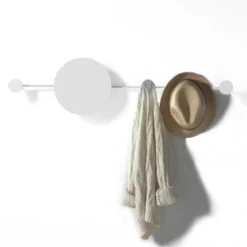 Hub led / appendiabiti nas applique in acciaio di bianco opaco 97x25 cm