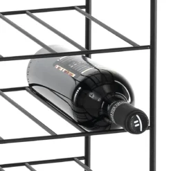 Idolino cantinetta porta bottiglie in acciaio nera opaco 18 bottiglie 31x23.5xh66.5 cm