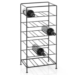 Idolino cantinetta porta bottiglie in acciaio nera opaco 18 bottiglie 31x23.5xh66.5 cm