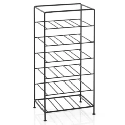 Idolino cantinetta porta bottiglie in acciaio nera opaco 18 bottiglie 31x23.5xh66.5 cm