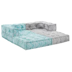 Ikat mint & grey divano 2 posti outdoor tessuto waterproof cm. l.150 p.75 h.60