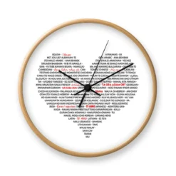 I love you orologio da parete cornice in legno finitura rovere d31 5 p5 cm