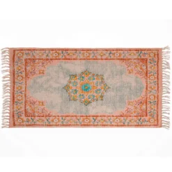 India tappeto bagno / scendiletto in cotone 100% con nappe 110x60 cm