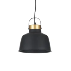 Industrial b lampadario officina in acciaio nero e oro opaco d25xh25 cm