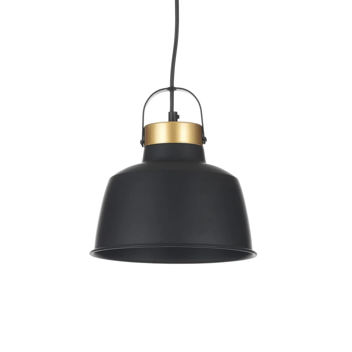 Industrial b lampadario officina in acciaio nero e oro opaco d25xh25 cm